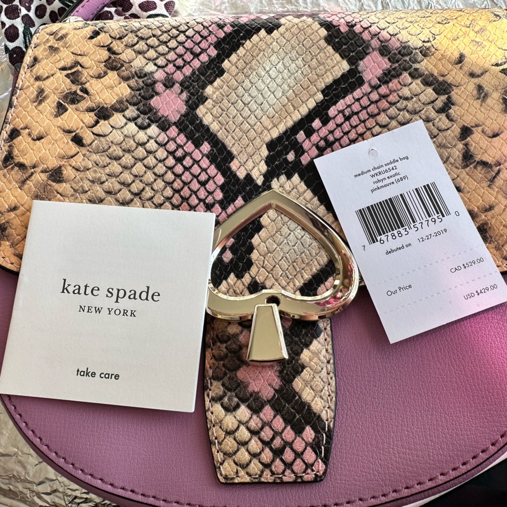 NWT! Kate ♠️ RARE!! SALE!!!!! Robyn Exotic Crossbody Saddle Bag - Picture 11 of 11